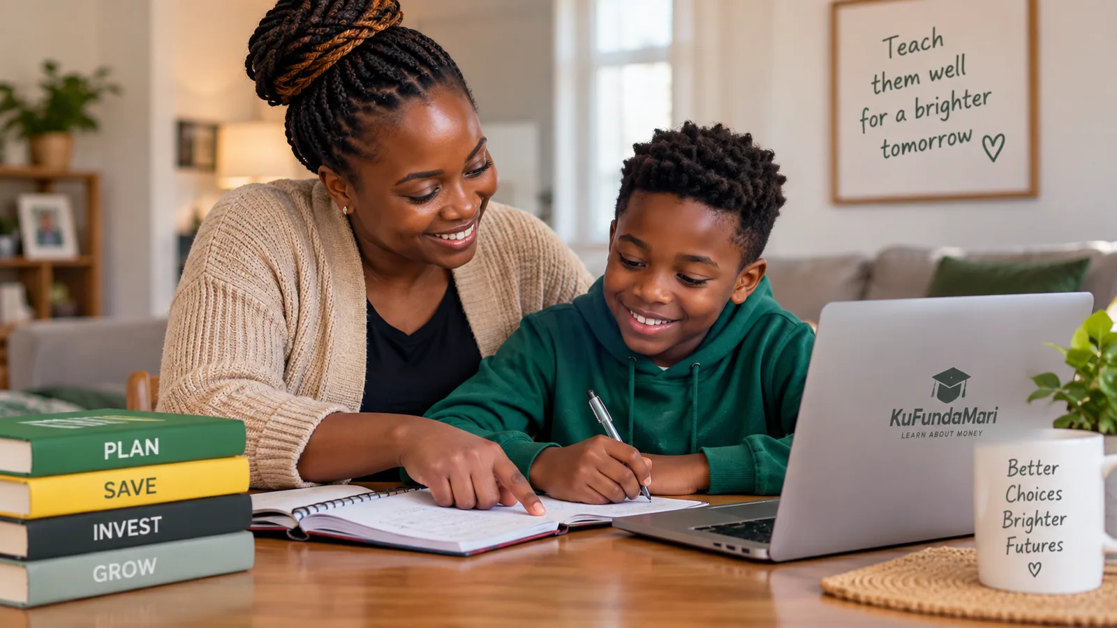 A parent and child learning together