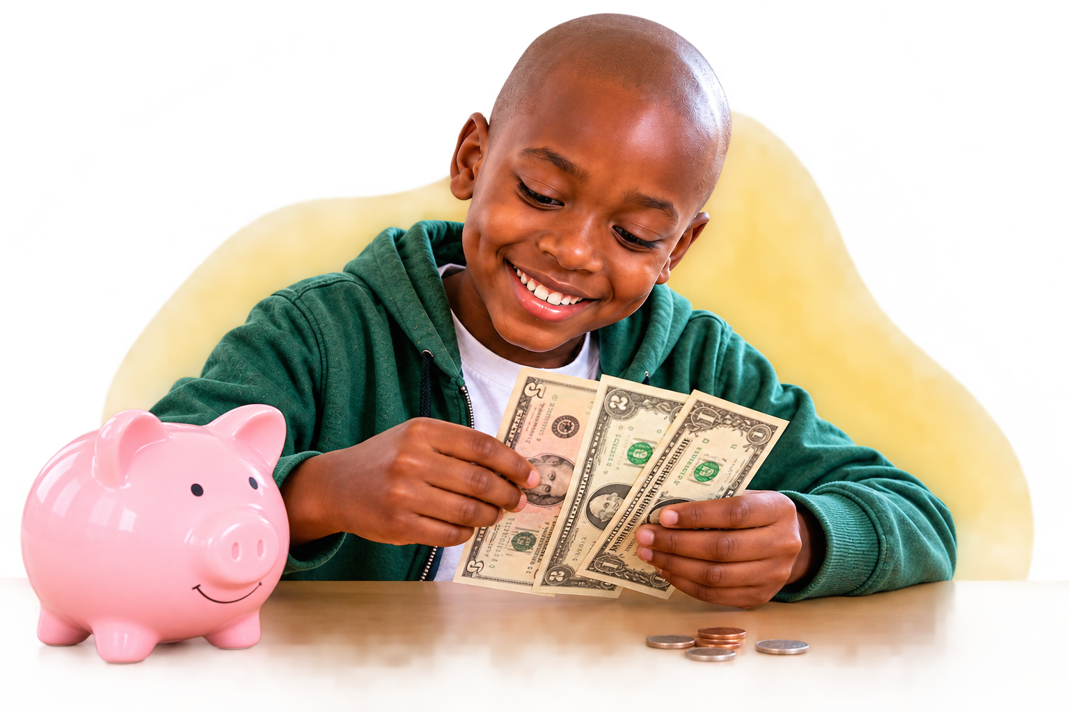 A child learning about money