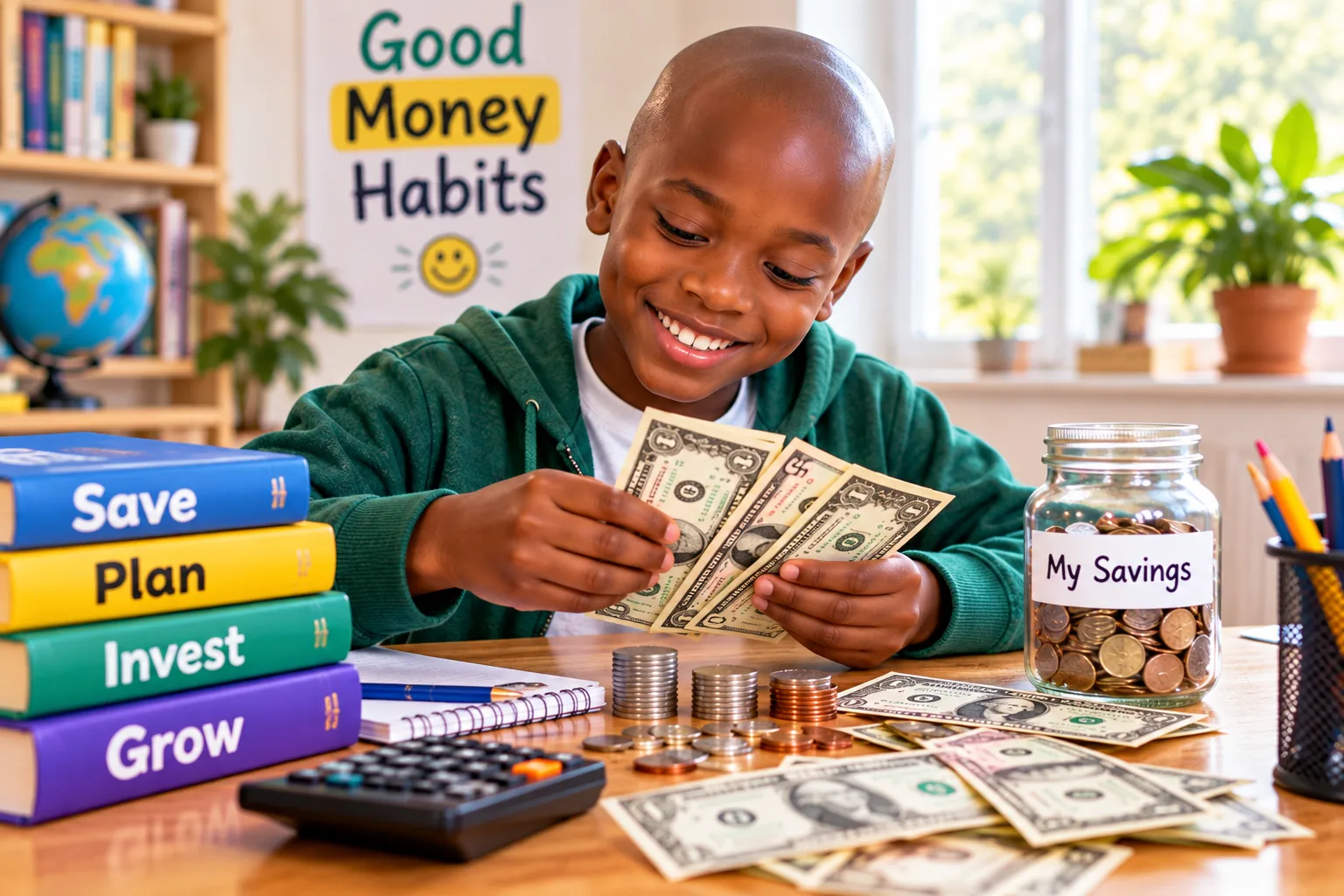 A child learning about money
